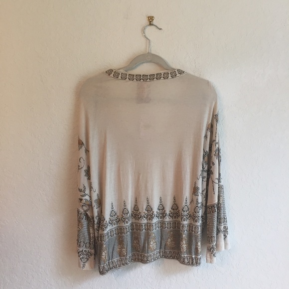 Free People S/P long sleeve blouse neutral cream - Picture 4 of 8